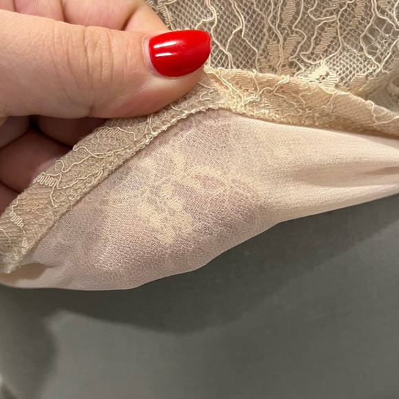 Vintage | Pearl & Embroidery Detailed Chest Cream Lace Blouse - Picture 6 of 13